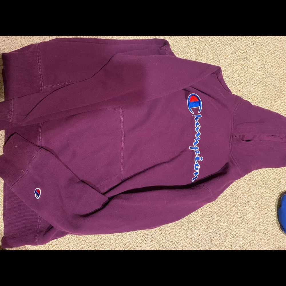 purple champion sweater